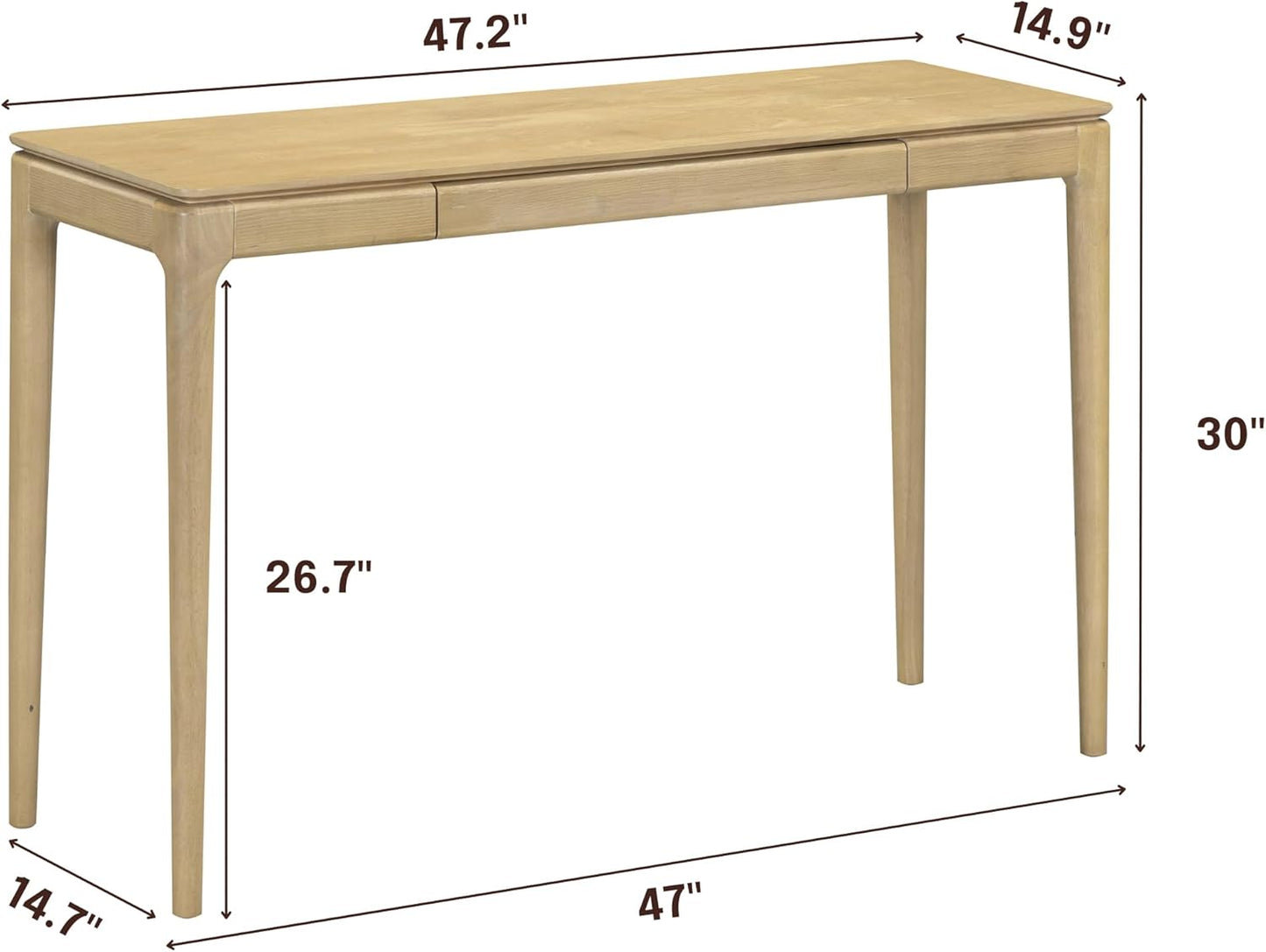 NTC Mingle Console 47 Inch Modern Design, Rectangular Dinner Table for Dining Room, Living Room Furniture, Effortless Assembly - Sand