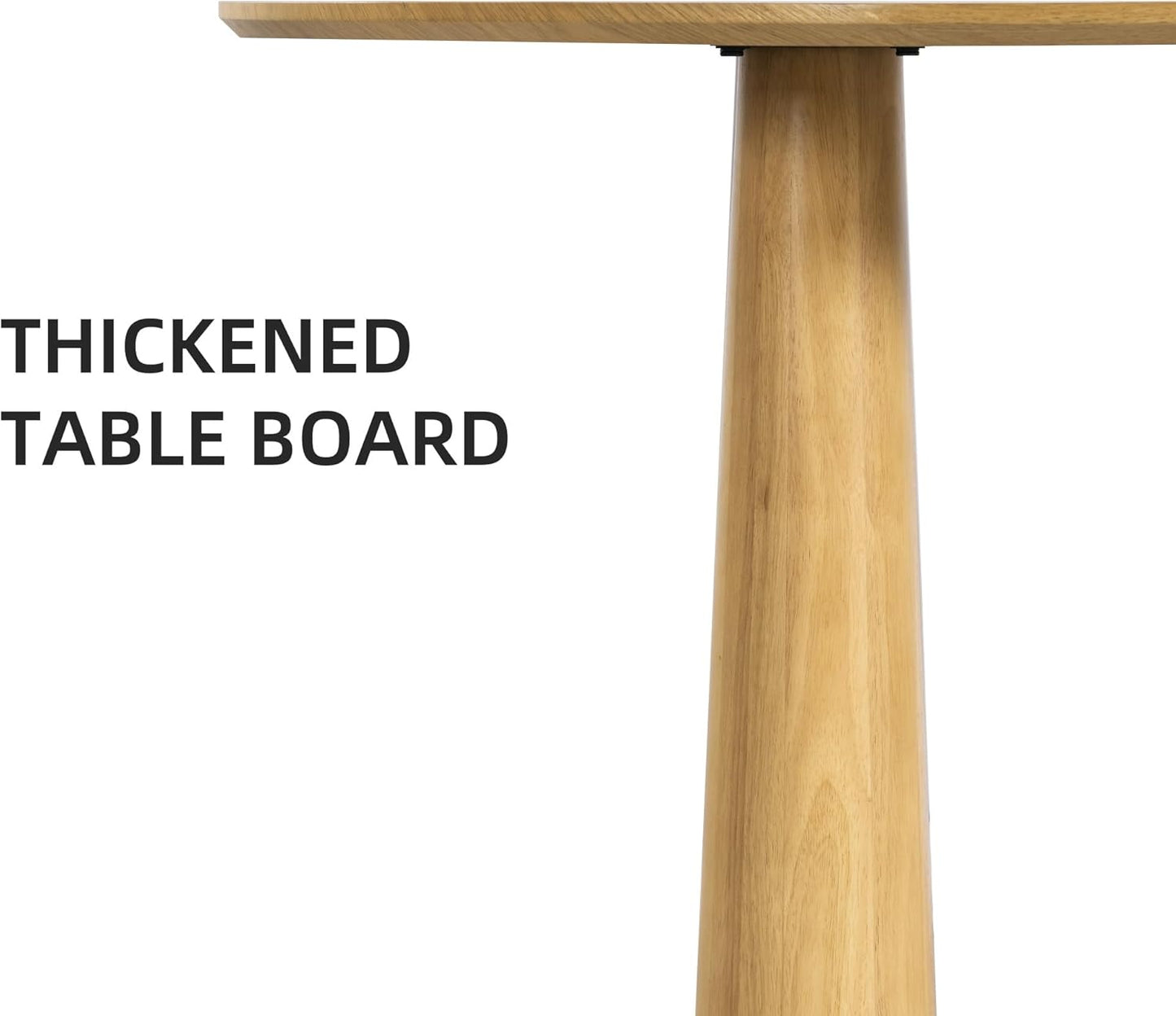 Casaphoria 52" Round Dining Table, Kitchen Table for 6 with Arc-Shaped Edge Top and Cylindrical Legs, Easy Assembly for Living Room, Dining Room, Oak