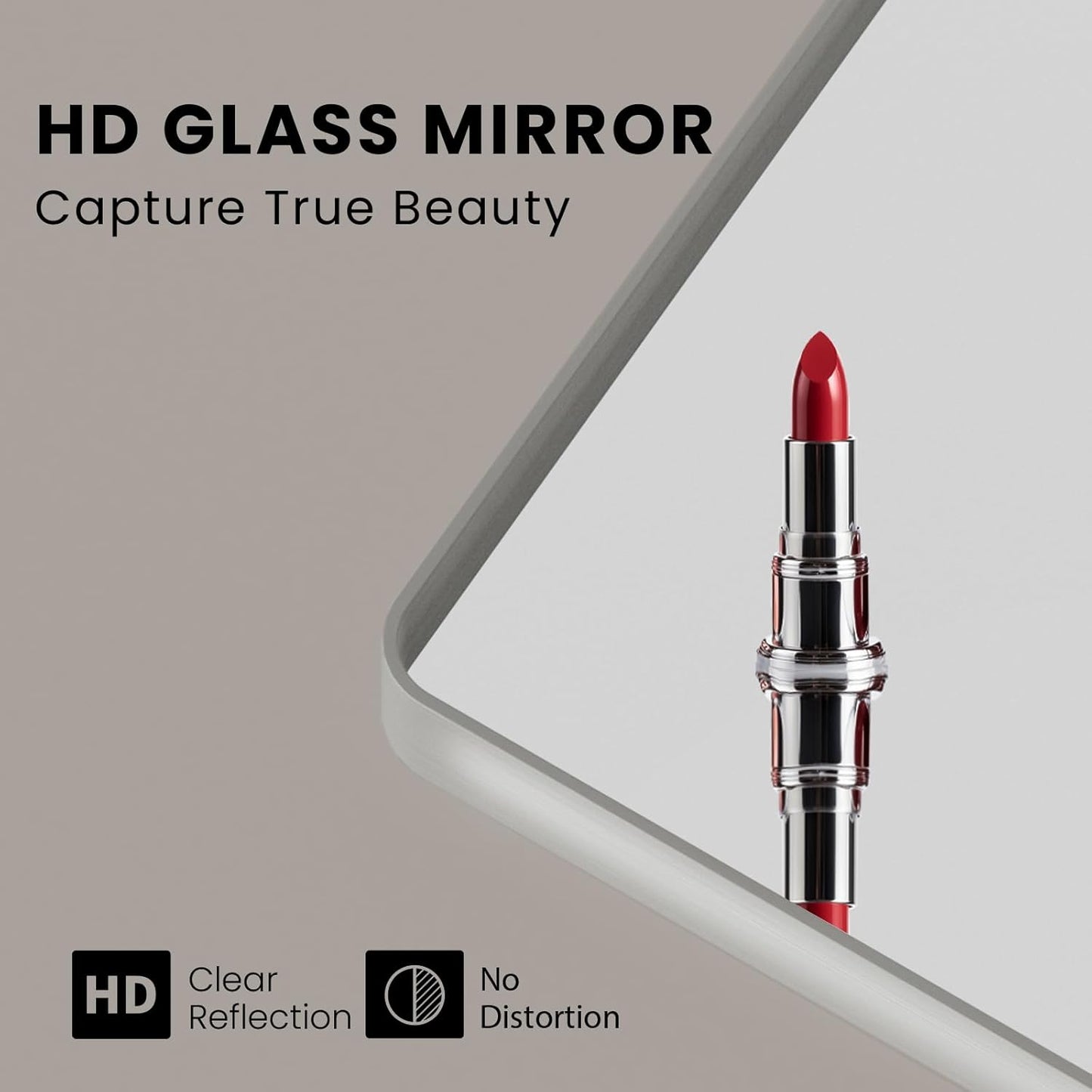 Brushed Nickel Bathroom Mirror 72x40 Inch, Brushed Silver Metal Frame Mirror Wall Mounted, Rounded Rectangle Bathroom Vanity Mirror, Tempered Glass, Anti-Rust, Horizontal/Vertical