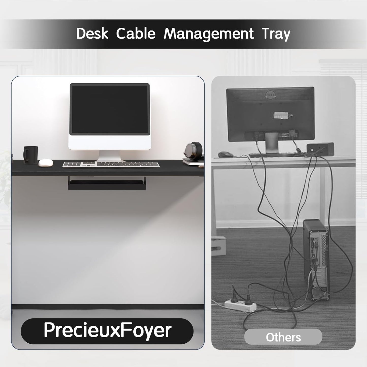 Dual Motor Standing Desk Frame, Electric Adjustable Legs with Memory Presets, Stand Up Desk Frame Workstation, with Cable Management Tray, Headphone Hook, Caster Wheels, for Home Office