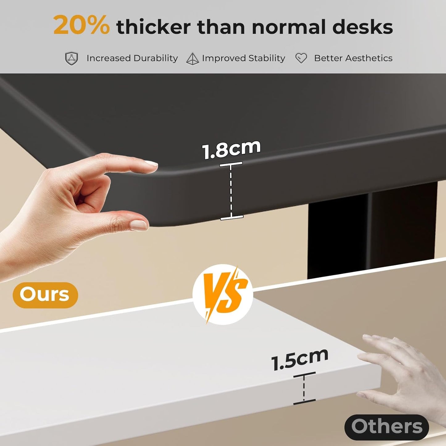 JOY worker Small Electric Standing Desk, 40" x 20" Whole Piece Height Adjustable Desk with Memory Controller, Black Sit to Stand Workstation for Home Office