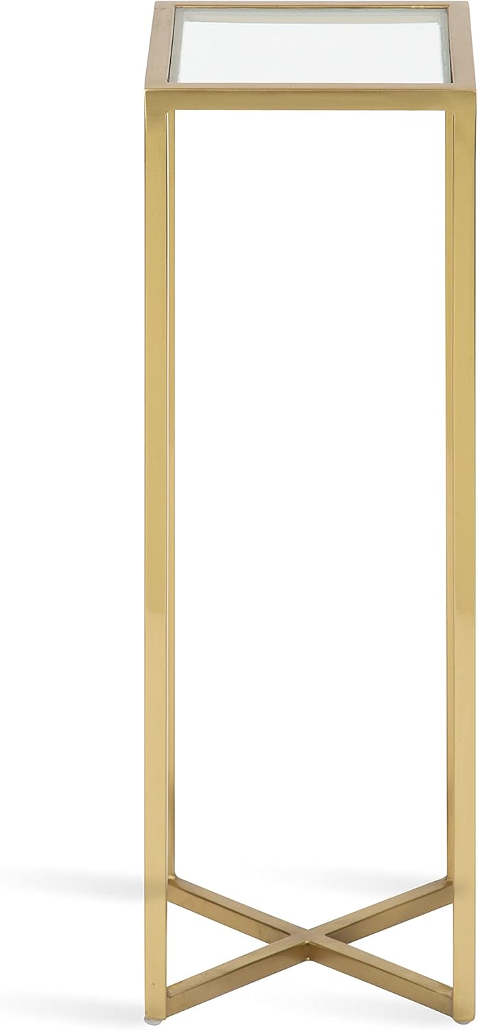 Kate and Laurel Jaspur Modern Drink Table, Gold, Decorative Glam Accent Table for Display and Storage