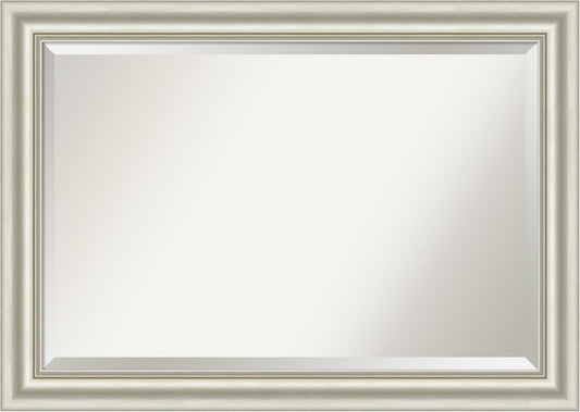 Amanti Art Bathroom Mirror for Over Sink, 30x42 Sophia Silver Rectangle Vanity Mirror, Large Traditional Frame, Hangs Horizonally and Vertically, Bathroom Wall Decor, Beveled Edge