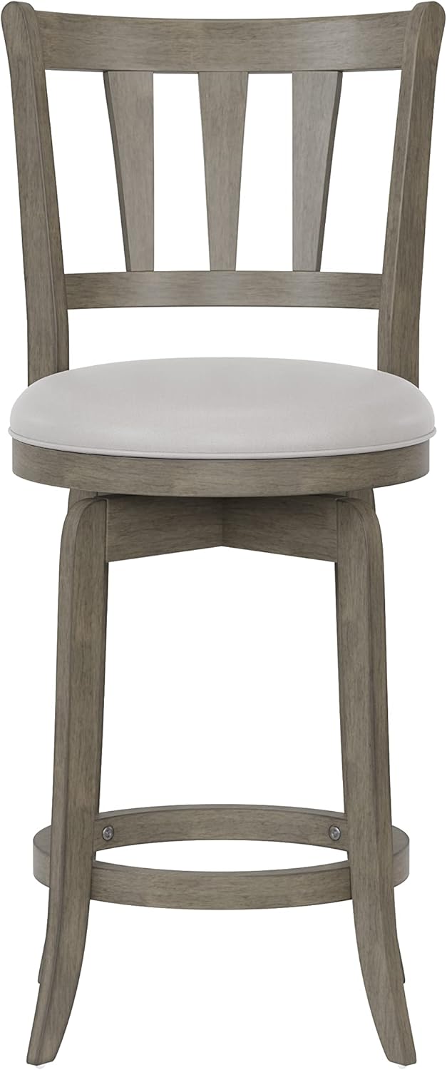 Hillsdale Presque Isle 26" Wood Swivel Counter Height Stool, Aged Gray