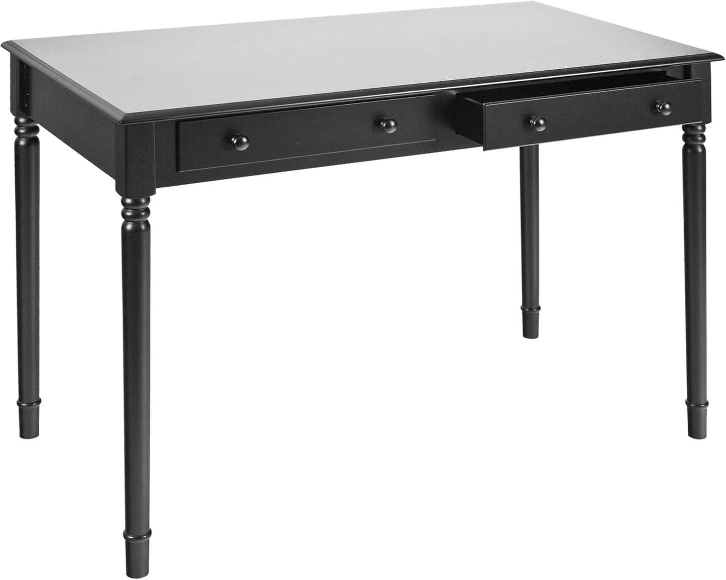 SEI Furniture Janice 2-Drawer Slim Profile Writing Desk, 42.75" W, Satin Black