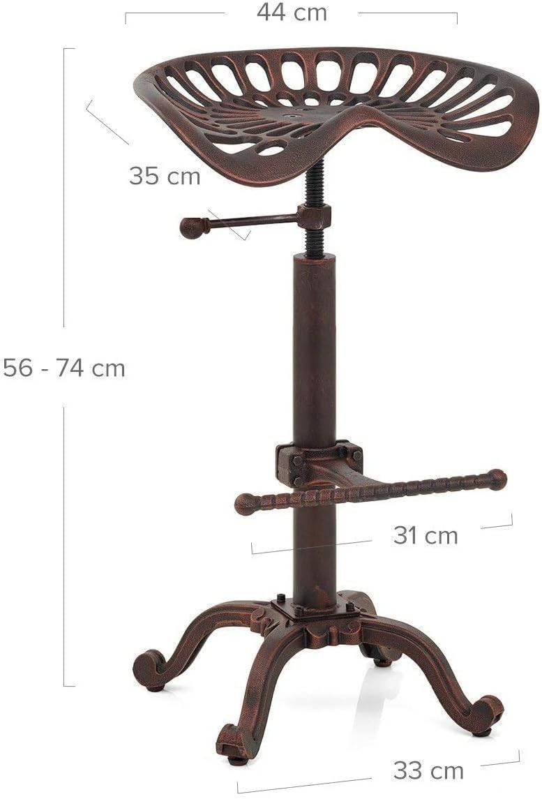 Vintage Tractor Seat Bar Stools Industrial Style Swivel Kitchen Dining Chair Height Adjustable 20-27inch