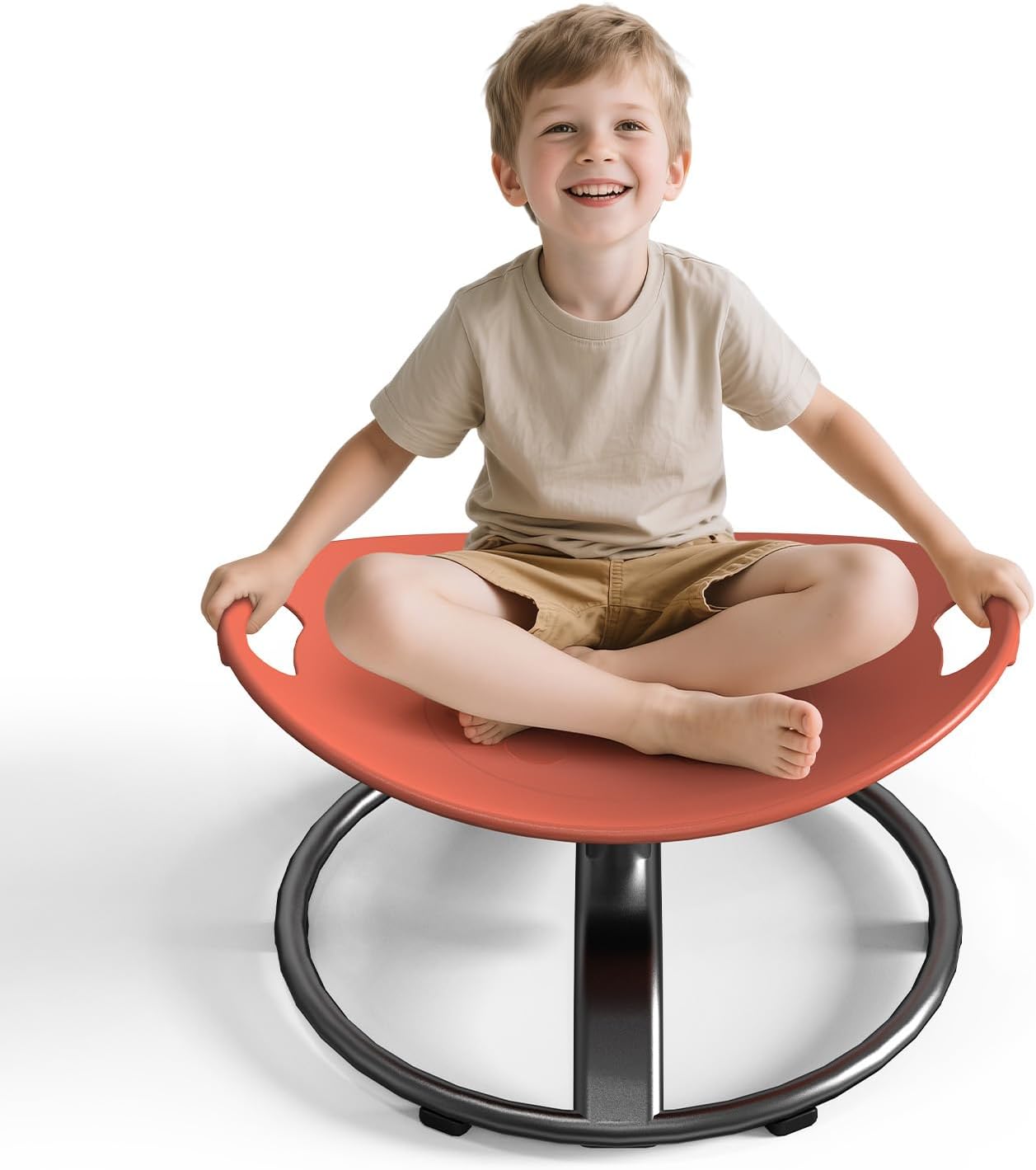 Spinning Chair for Autistic Kids - Sensory Spinning Chair for Autistic Children with Safety Handle & Non-Slip Design, Sensory Swivel Chairs for Kids 3-8 Years(Orange)