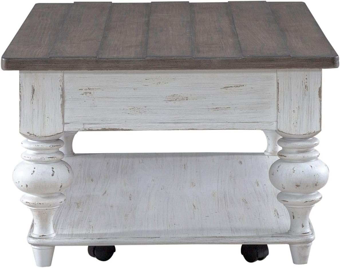 Liberty Furniture River Place Living Room Cocktail Table - Riverstone White & Tobacco