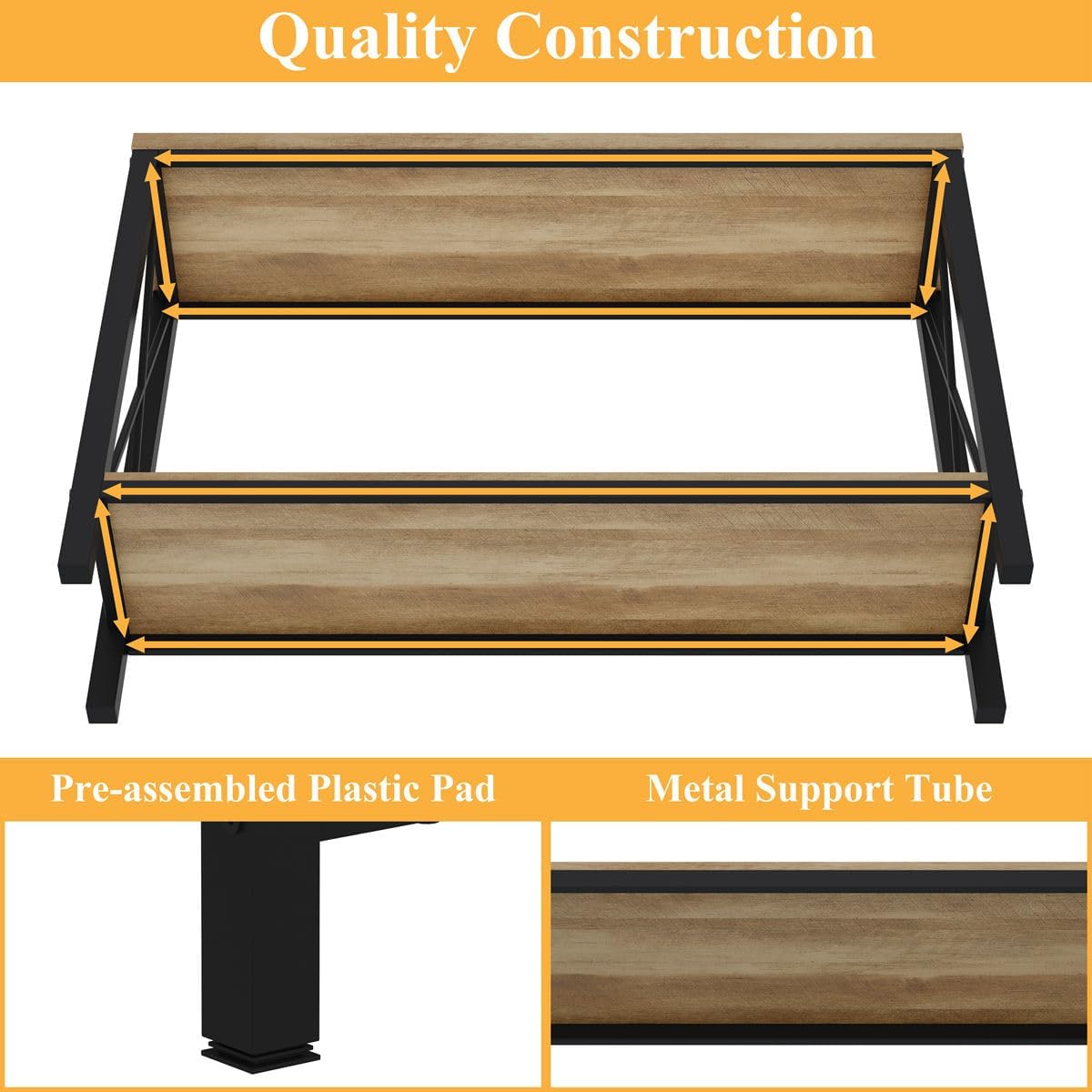 BON AUGURE Farmhouse Entryway Table, Sofa Console Table Behind Couch for Living Room, Industrial Hallway Tables for Entry, Front Door, Entrance, Foyer (Vintage Oak, 47 Inch)