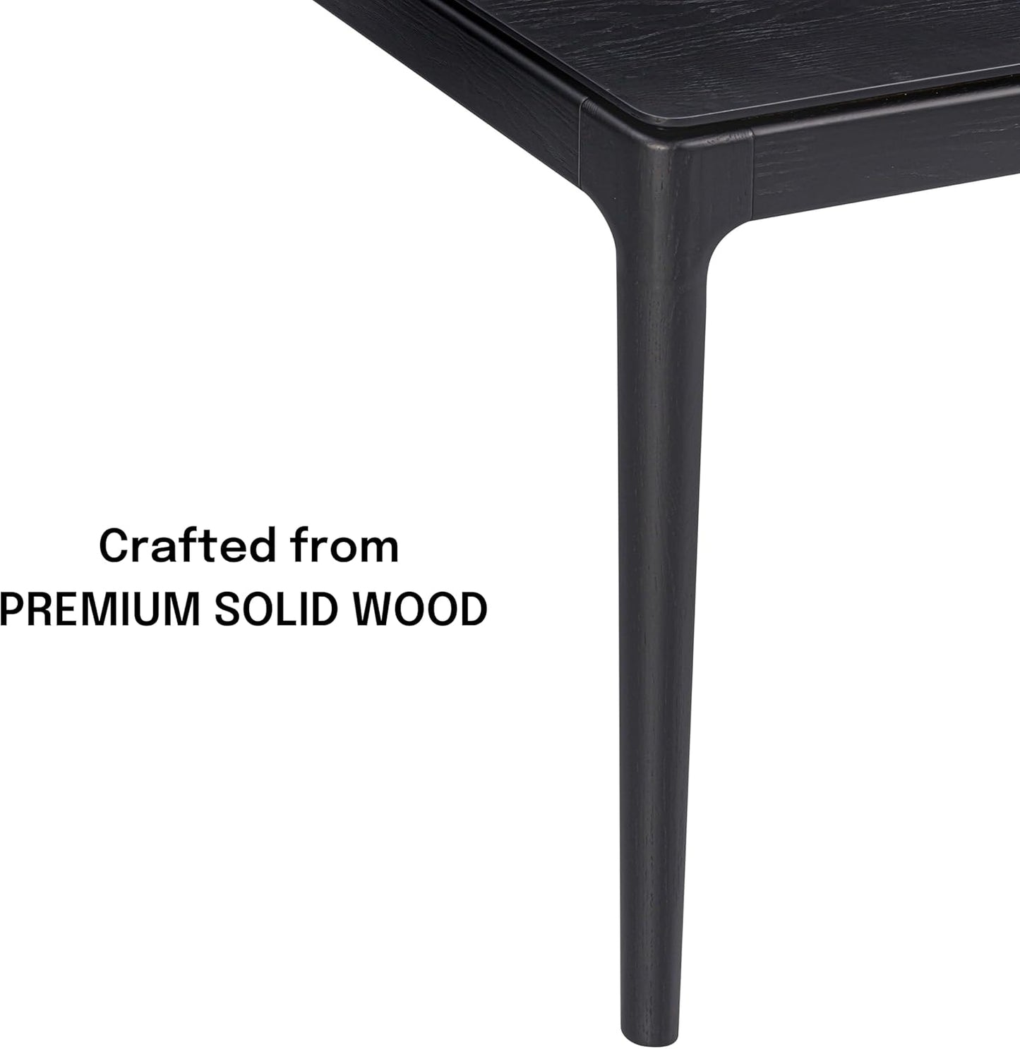 NTC Mingle 55 Inch Modern Design, Rectangular Dinner Table for Dining Room, Living Room Furniture, Effortless Assembly, Burnt Black