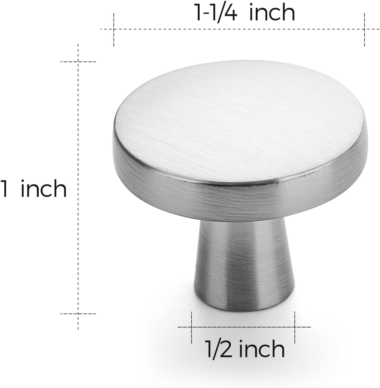 Ravinte 10 Pack Drawer Pulls 1-1/4 Inch Kitchen Cabinet Knobs Brushed Nickel Round Dresser Drawer Knobs Solid Dresser Knobs Drawer Knobs Simple Cabinet Hardware for Cupboard Drawer Pulls