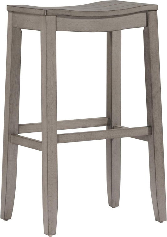 Hillsdale Furniture Fiddler Backless Saddle Bar Stool, Aged Gray