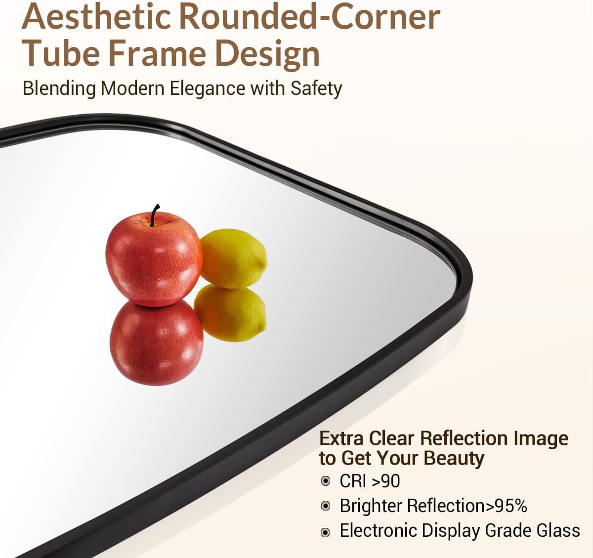 ANDY STAR Black Oval Mirrors for Bathroom, 24x36 Inch Oblong Bathroom Mirrors for Over Sink, Modern Metal Vanity Mirror, Non-Rusting SUS304 Metal Tube Frame Rounded Rectangle Mirror