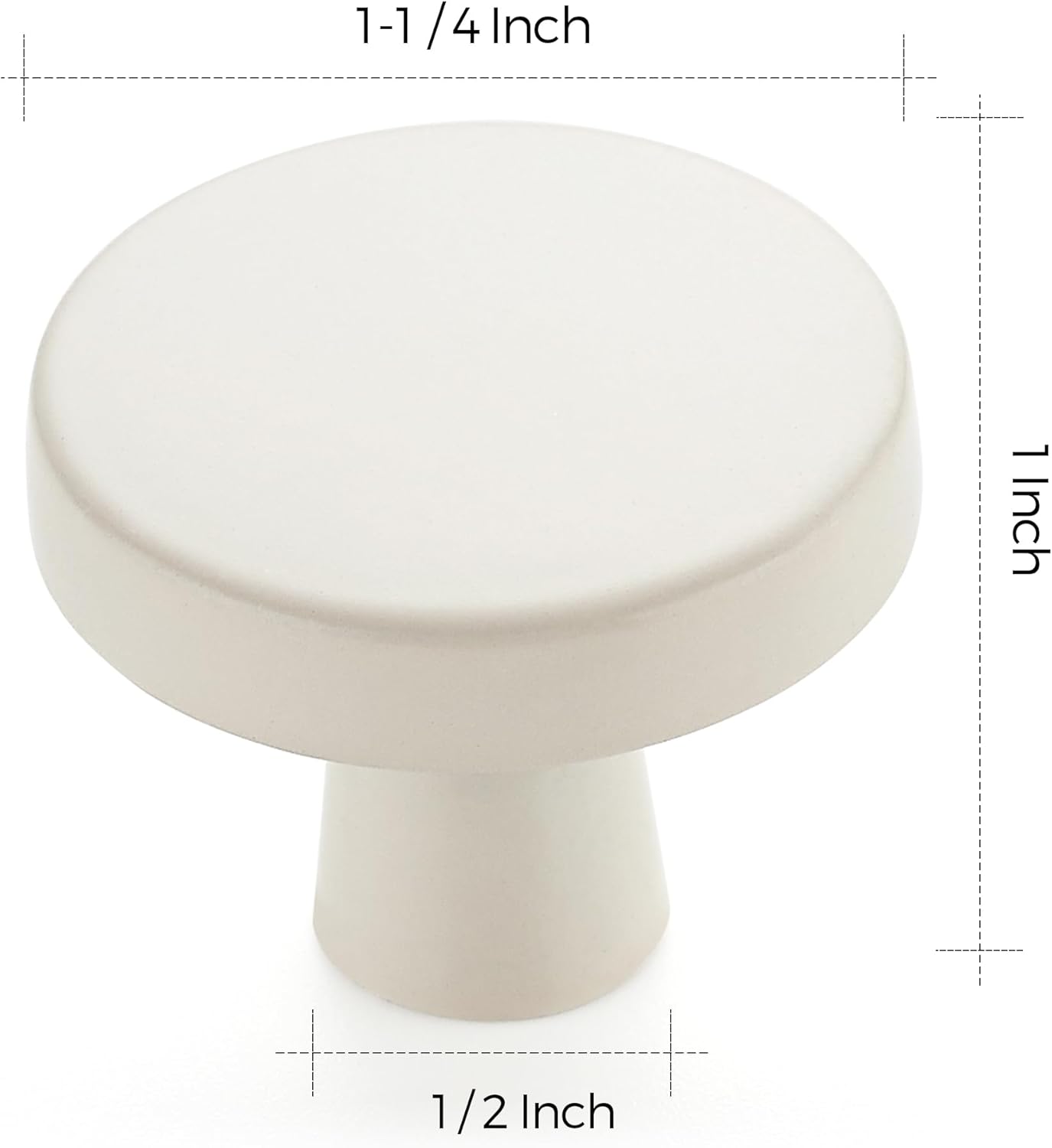 Ravinte 10 Pack Drawer Pulls 1-1/4 Inch White Kitchen Cabinet Knobs Solid Round Dresser Handles for Simple Cupboard Hardware