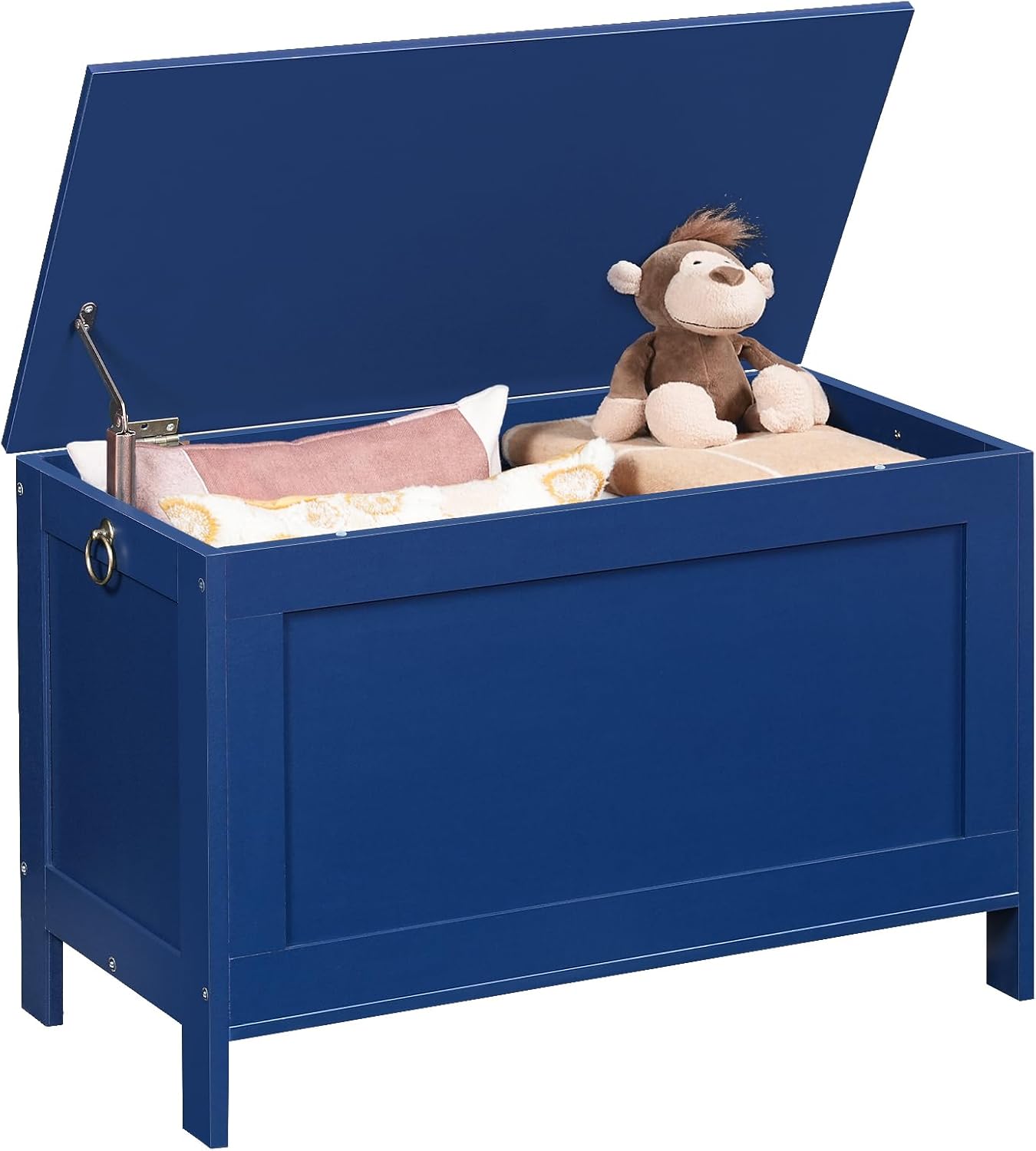 HOOBRO Toy Box, Retro Wooden Look Storage Chest with Safety Hinge, Entryway Storage Bench Supports 220 lb, 29.9 x 15.7 x 18.9 Inches Toy Chest Organizer, Easy Assembly (Blue) BU75CW01G1