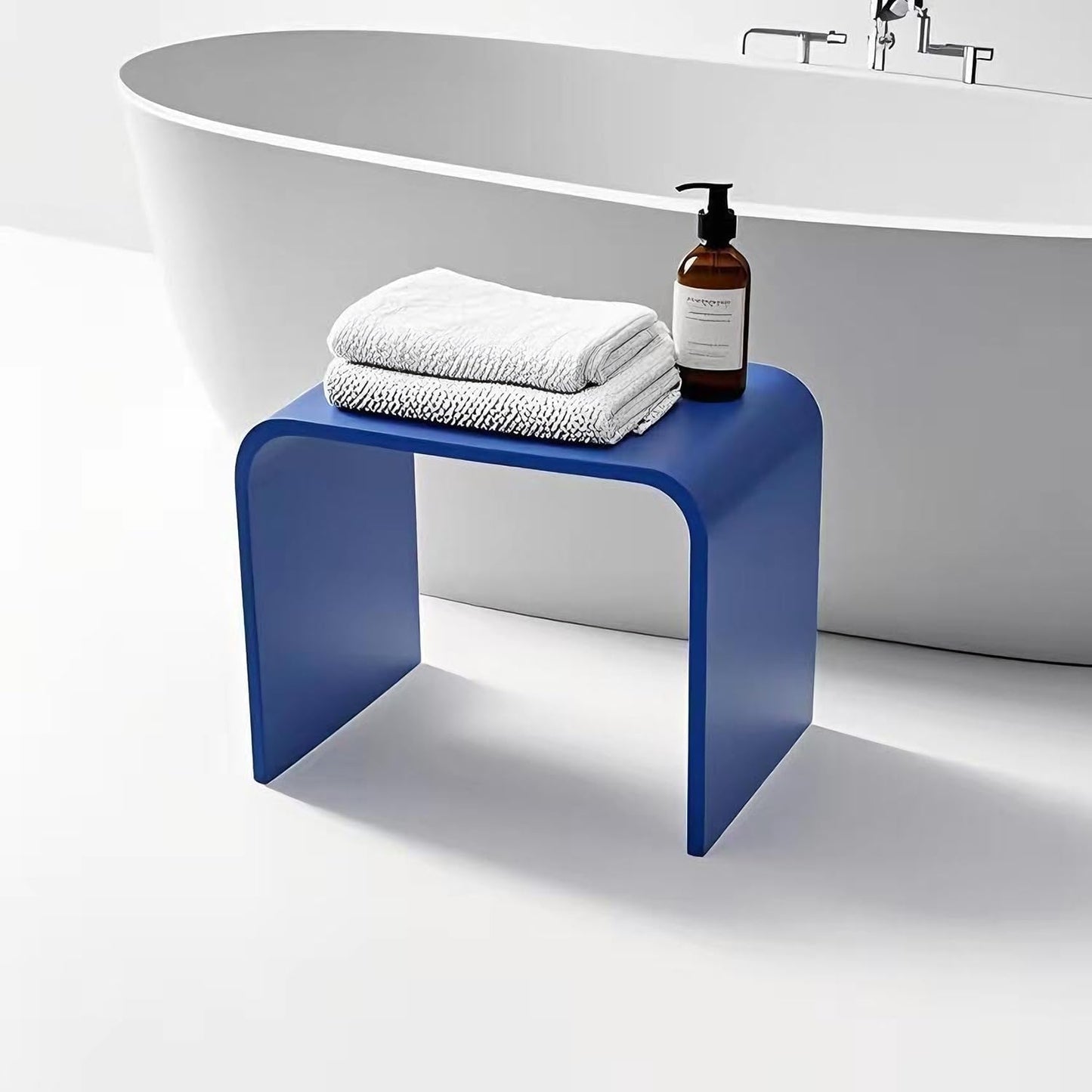 Acrylic Kids' Step Stool – Small Footstool for Bathroom, Kitchen & Bedroom, 12.5”x9.7”x9”, Holds 200lbs, Multi-Use as Toilet Stool, Shower/Water-Resistant Stool, Seating and Placing Items (Blue)