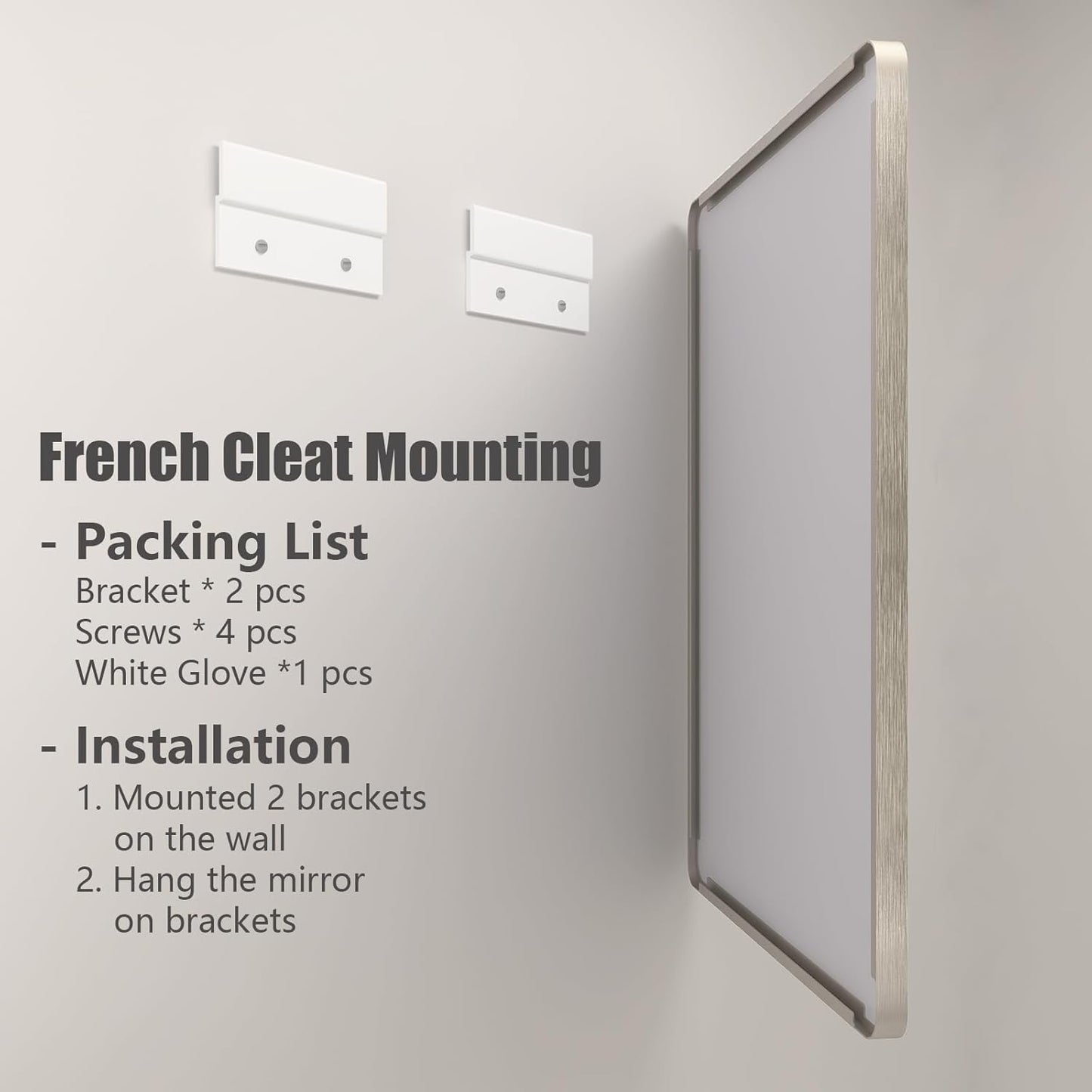 48x40 Silver Bathroom Mirrors for Vanity, Brushed Nickel Metal Silver Framed Bathroom Mirror for Wall, Rounded Rectangle Silver Mirror, Anti-Rust, Shatterproof (Horizontal/Vertical)