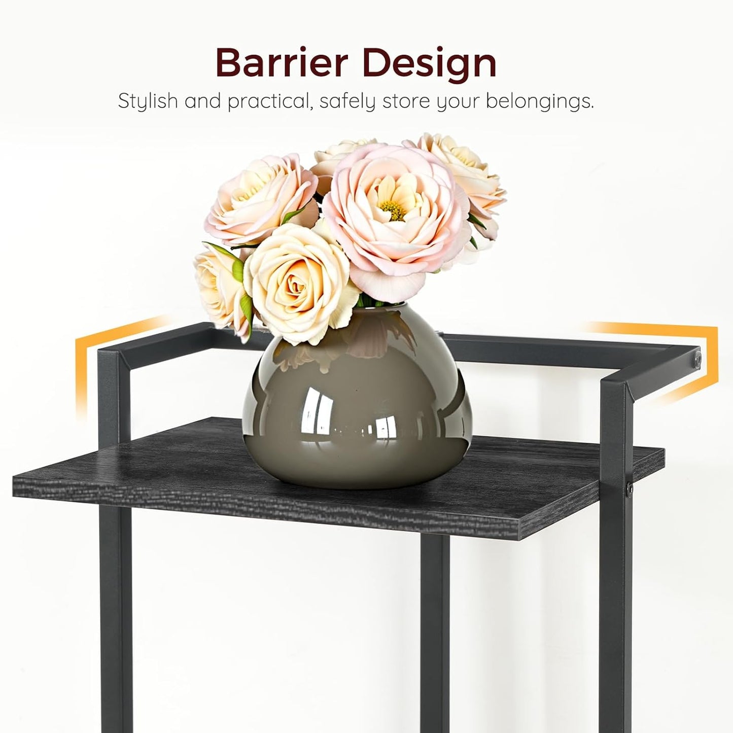 Bookshelf, 4-Tier Bookcase, Vertical Tall Narrow Book Shelf for Small Space, Open Storage Display Shelf with Stable Base & Anti-Tip Kits, for Living Room, Office, Study, Black BKBK11401