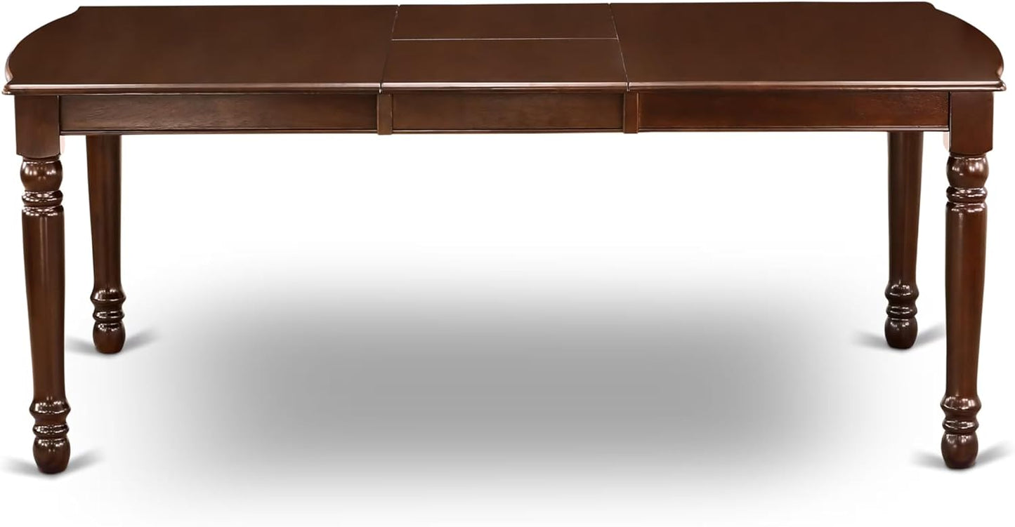 East West Furniture DONO5-MAH-C 5 Piece Dinette Set for 4 Includes a Rectangle Dining Table with Butterfly Leaf and 4 Linen Fabric Dining Room Chairs, 42x78 Inch, Mahogany