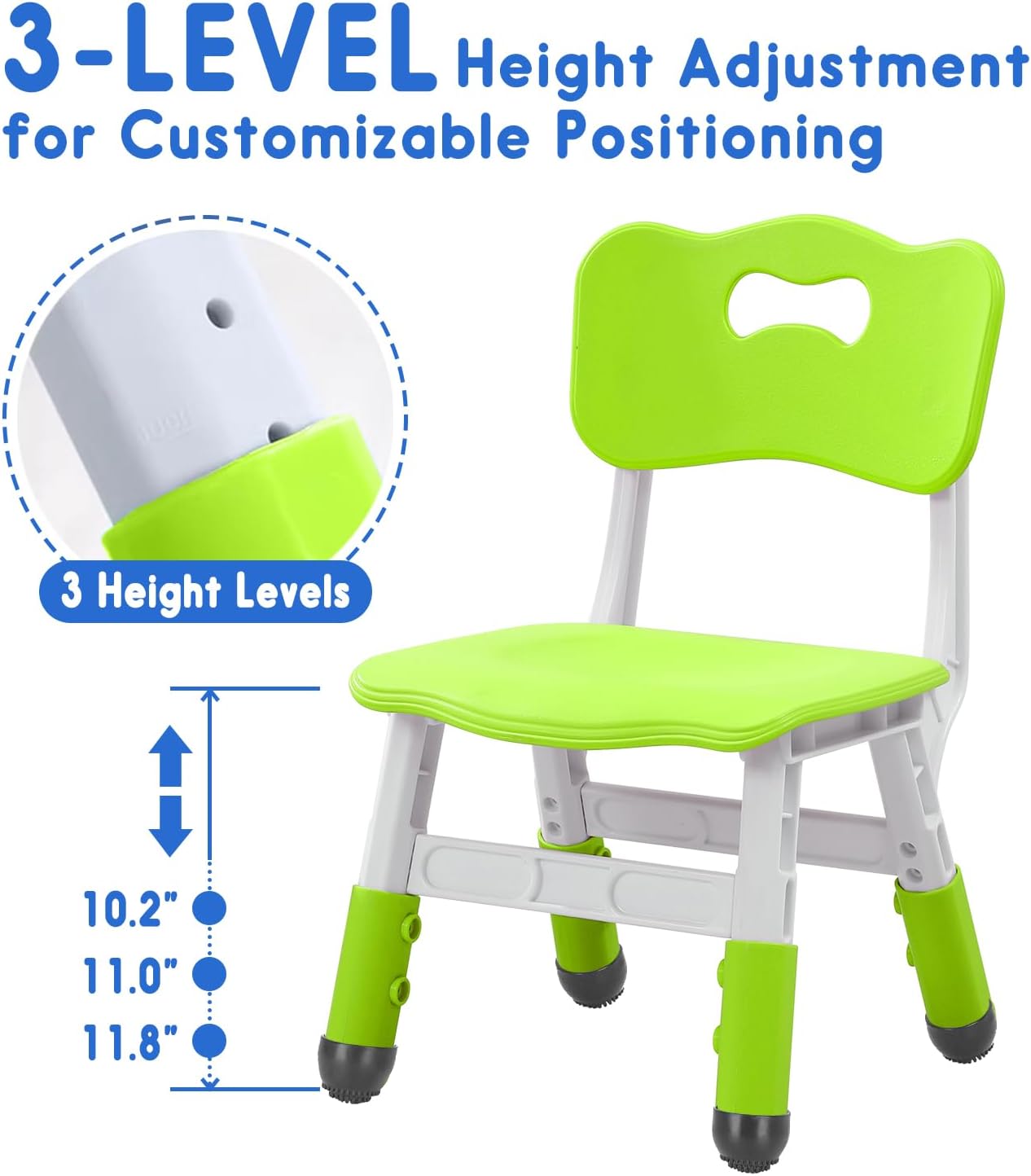 Toddler Chair Kids Chair with Adjustable 3 Levels, Toddler Chairs for Table Adjustable Kid Chairs Suitable for School and Home