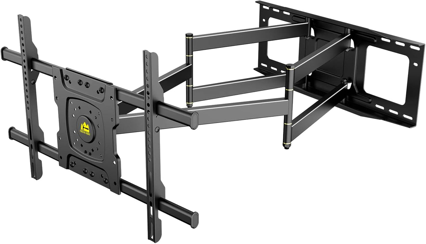 FORGING MOUNT Long Arm TV Wall Mount with 36" Extension Dual Articulating Full Motion TV Mount Bracket for 50"-90" Flat Curved TVs, Easy Install on 16" 24" Studs Max VESA 600x400mm up to 198lbs