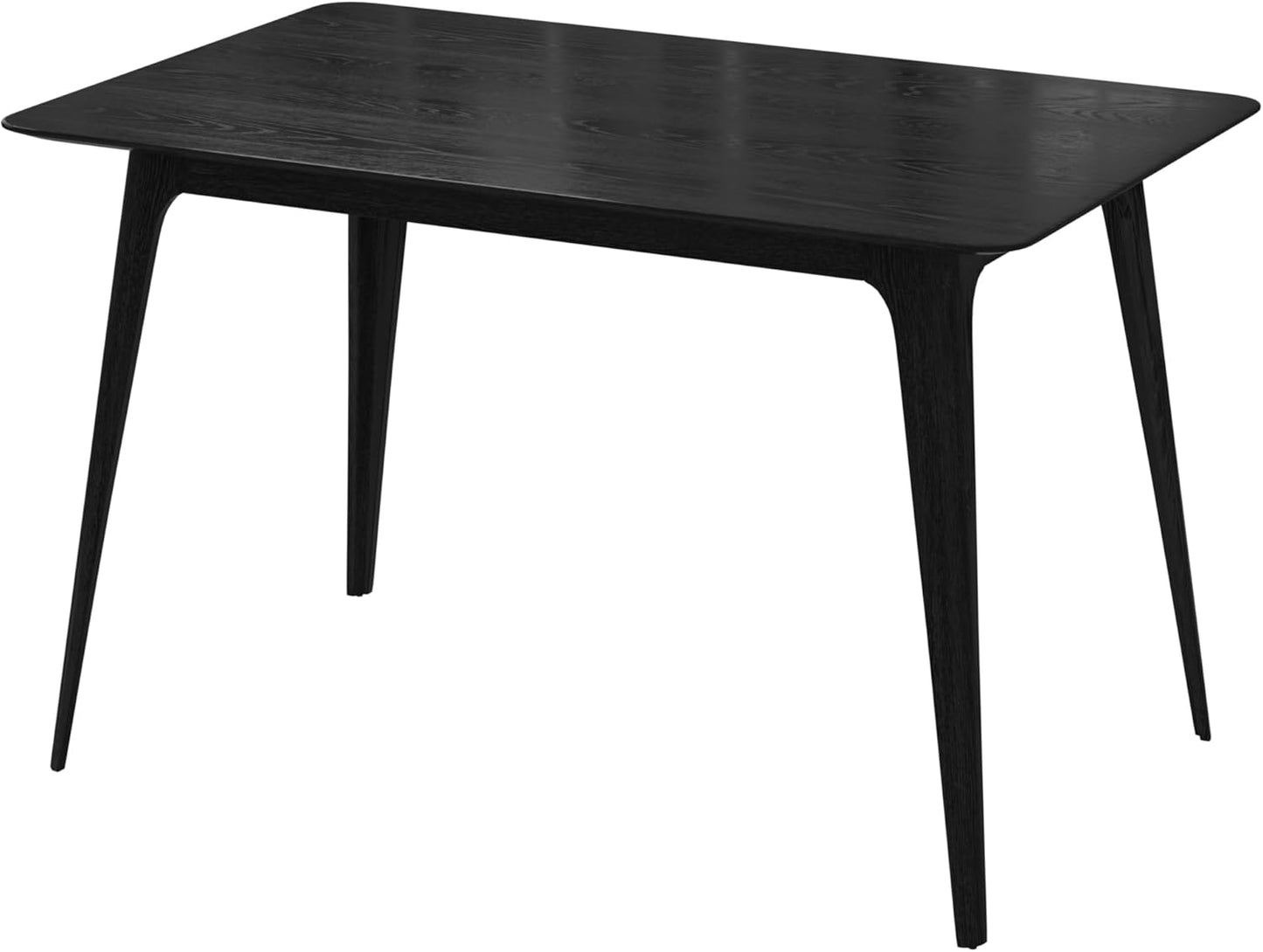 Mid-Century Modern Solid Wood Dining Table with Tapered Lesg for 4 People, 47.2inch, Kitchen or Living Room Furniture, Black