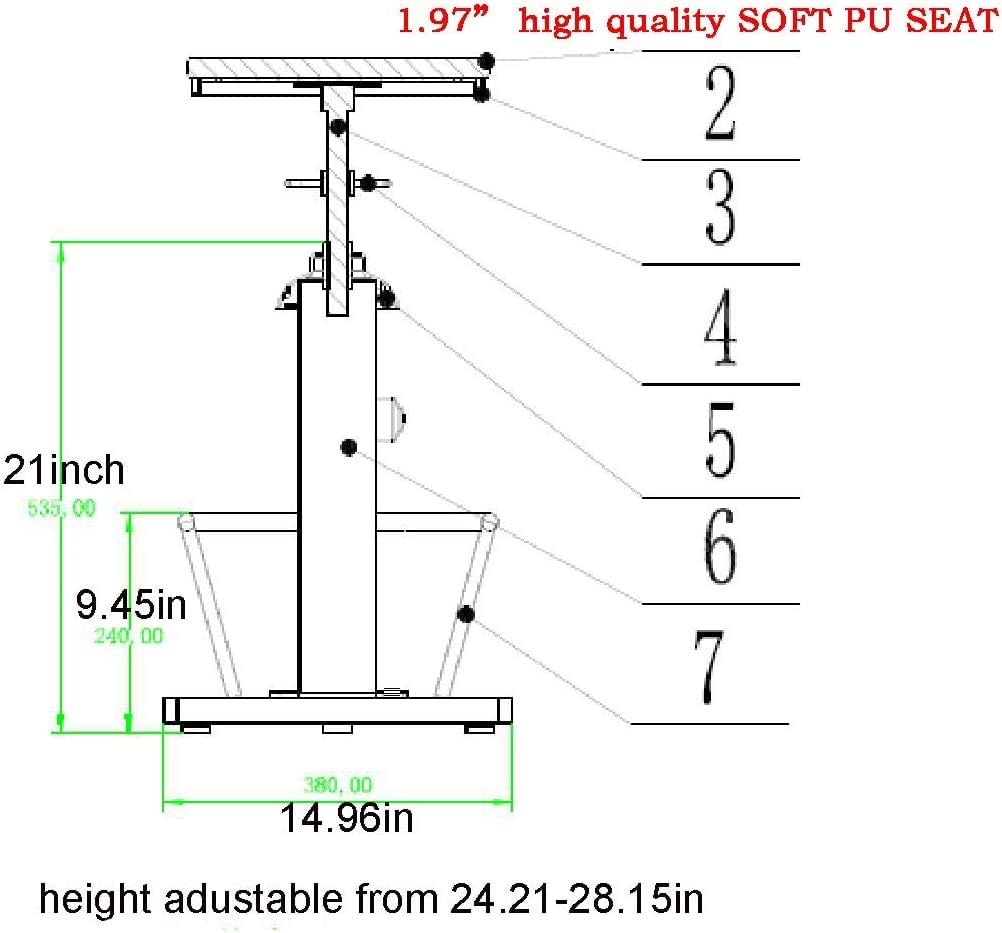 Topower American Antique Industrial Round Bottom Adjustable Height Cafe Coffee Retro Vintage Stylish Water Pipe Design Pub Kitchen Bar Stool (Antique Blue, PU Leather Top)
