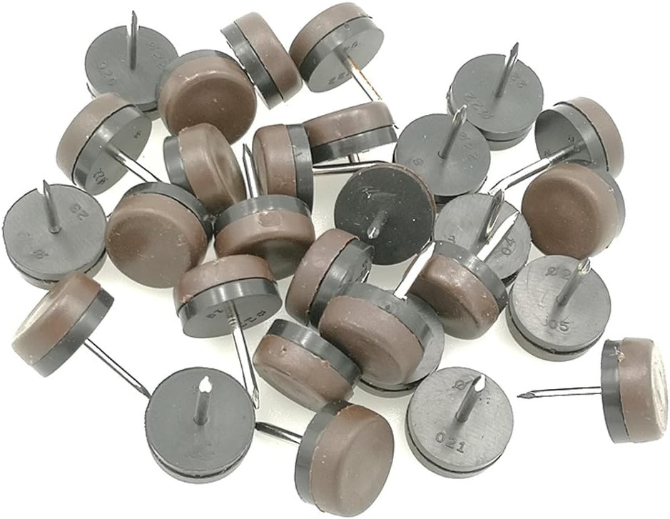 ALIMITOPIA 40pcs Furniture Glide Nail-in Thickened Nylon Chair Glide Slider Furniture Pad Floor Protector for Wooden Furniture Chair Tables Leg Feet(Φ20mm or 0.8";Brown)