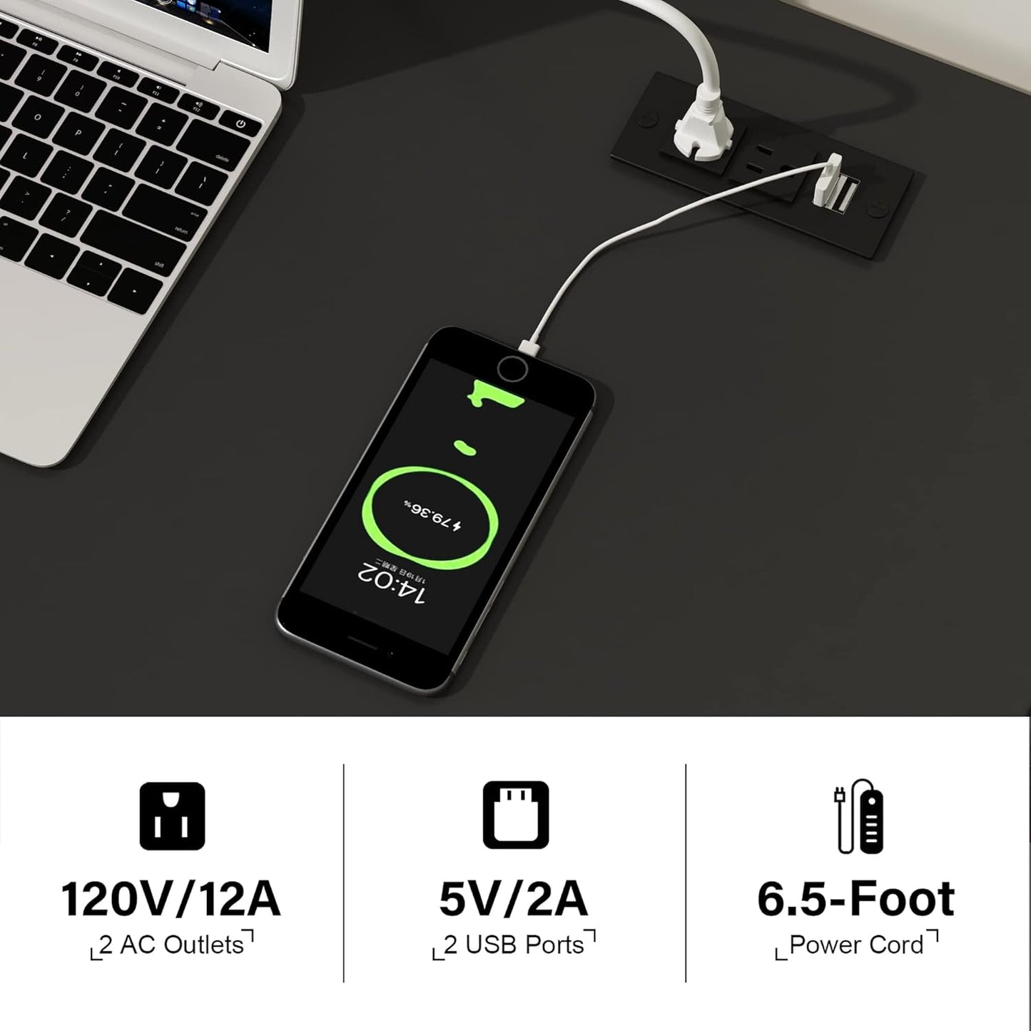 ChooChoo Computer Desk with USB Charging Ports and Power Outlets, 39" Black Desk with Drawers, Small Study Writing Table with Stable X Frame for Home Office