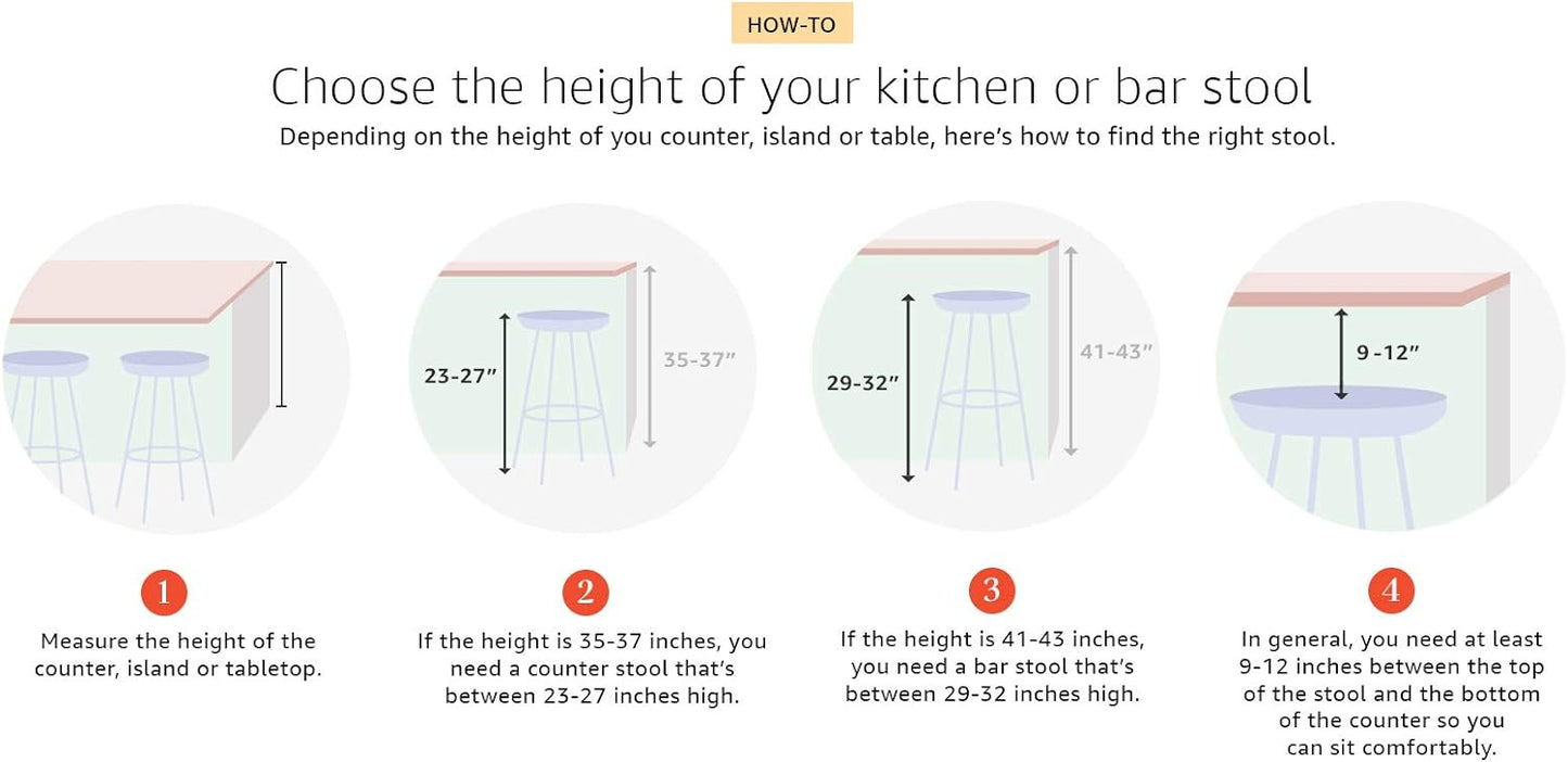 Roundhill Furniture Arnhem Wood Upholstered Counter Height Stools, Set of 2, Gray