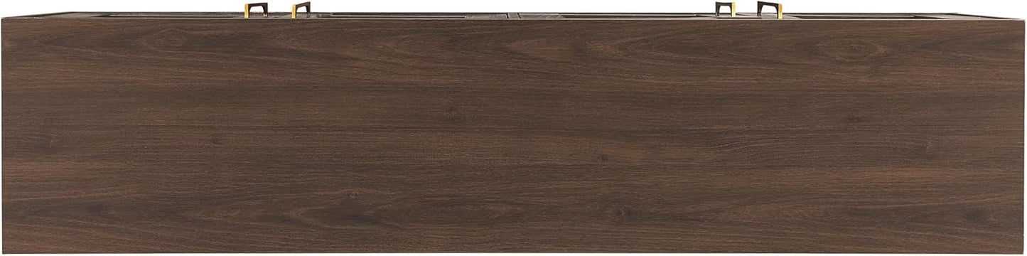 Henn&Hart Tillman Rectangular TV Stand for TV's up to 80" in Alder Brown