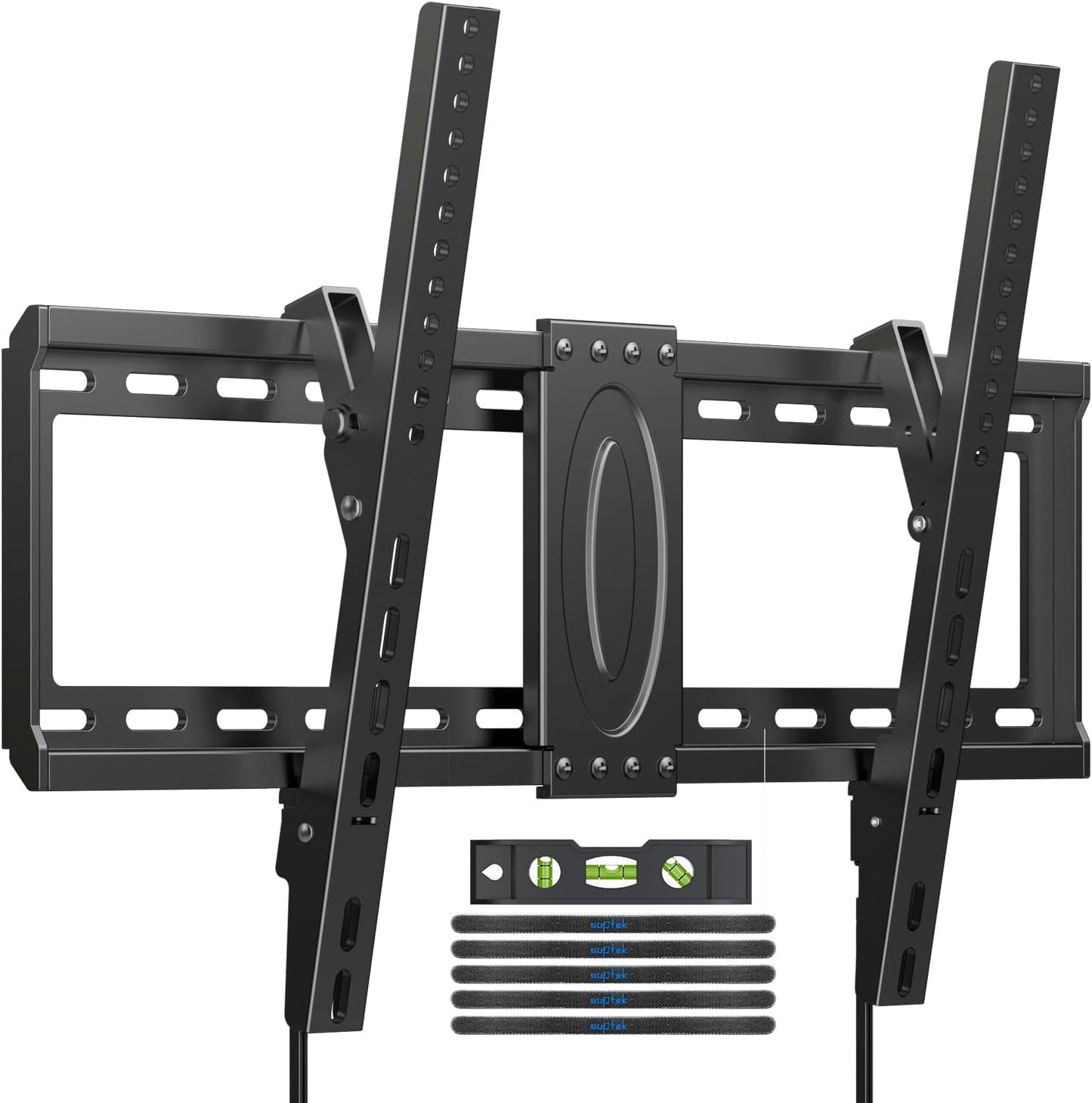 Suptek Tilt TV Wall Mount Bracket for Most 37-82 inch TV, Universal Mount with Max 600x400mm VESA and 132lbs Loading Capacity, Fits Studs 24" Apart, Low Profile with Magnetic Bubble Level (MT5082)