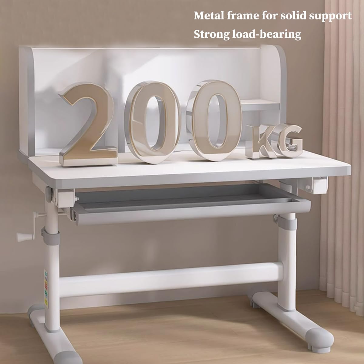 Kids Study Table and Chair Set Blue Height Adjustable Child's School Study Writing Tables Kids Desk and Chair Set Adjustable Art Desk Girls for Bedroom with Large Writing Board and Drawer