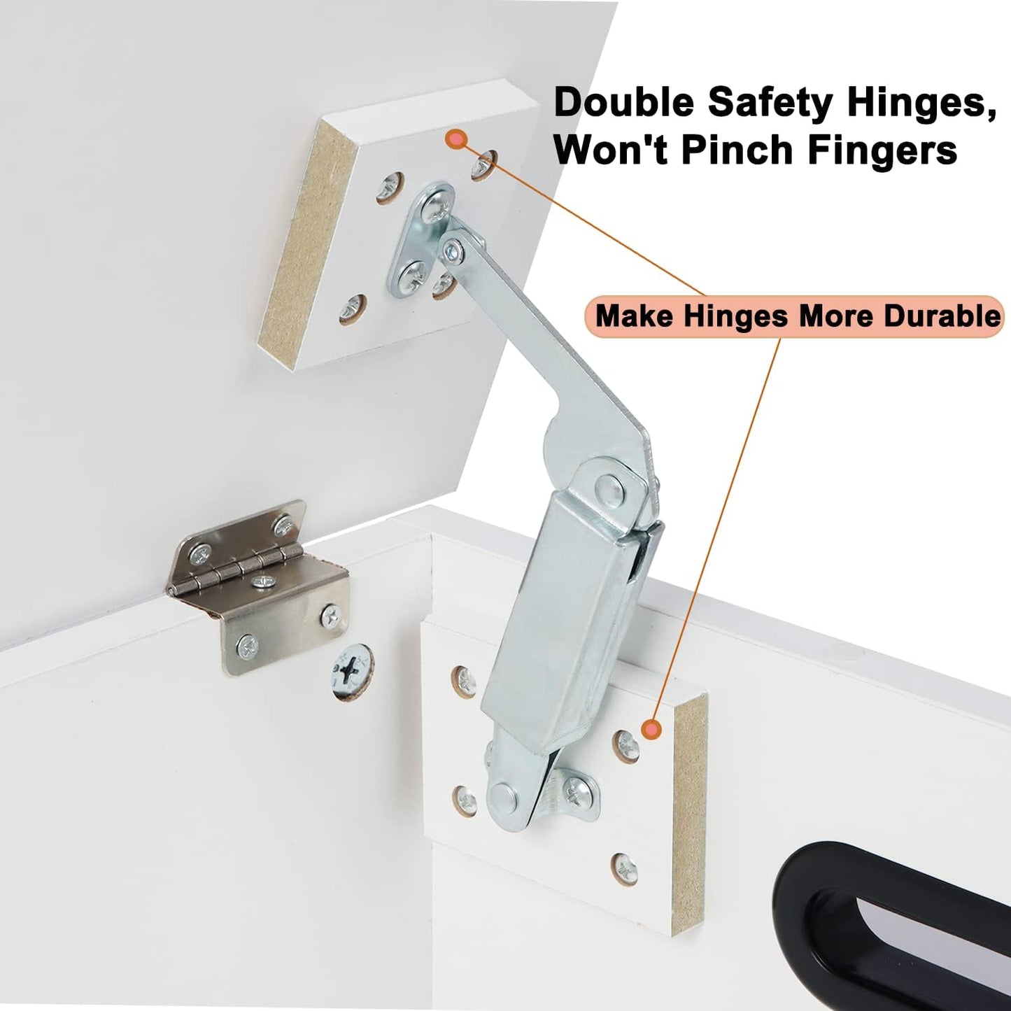 39.4" Storage Chest, Wooden Storage Bench, Lift Top Toy Chest with 2 Safety Hinges, Large Toy Box, Entryway Bench for Living Room, Bedroom, White