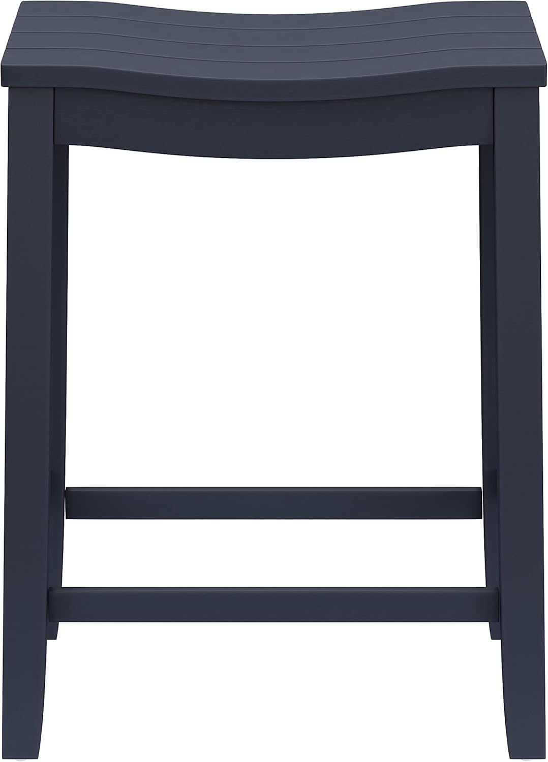 Hillsdale Fiddler Wood Backless Counter Height Stool with Saddle-Style Seat, Navy