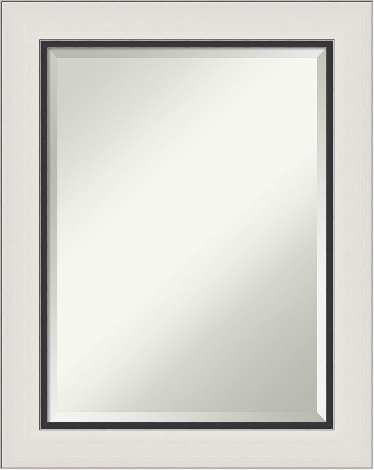 Amanti Art Silver Bathroom Mirror for Over Sink, 30x24 Ellie Silver Black Rectangle Vanity Mirror, Medium Modern Contemporary Frame, Hangs Horizonally and Vertically, Bathroom Wall Decor, Beveled Edge