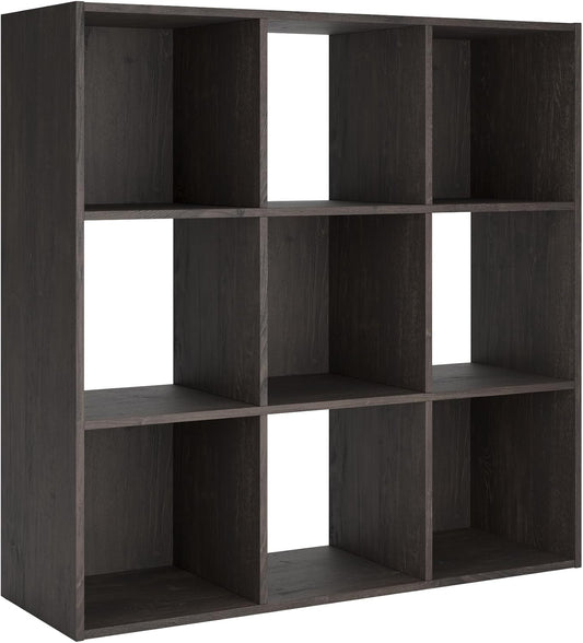 Signature Design by Ashley Piperton 9 Cube Storage Organizer or Bookcase, Charcoal