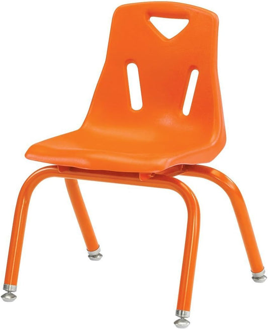 Berries Jonti-Craft 8122JC6114 Stacking Chairs with Powder-Coated Legs, 12" Height, Orange, Pack of 6