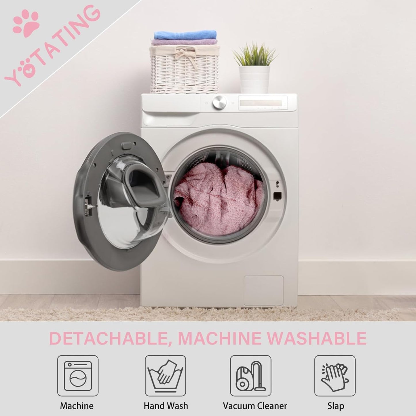 Lazy Chair with Ottoman, Comfy Reading Lounge Chair with Footstool & Throw Pillow Modern with Armrests & Side Pocket for Living Room, Bedroom, Dorm Room, Plush Pink