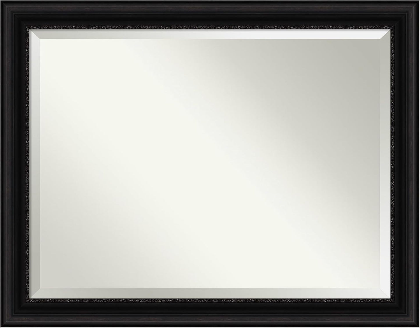 Amanti Art Black Bathroom Mirror for Over Sink, 36x46 Parlor Black Rectangle Vanity Mirror, X-Large Traditional Frame, Hangs Horizonally and Vertically, Bathroom Wall Decor, Beveled Edge