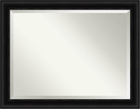 Amanti Art Black Bathroom Mirror for Over Sink, 36x46 Parlor Black Rectangle Vanity Mirror, X-Large Traditional Frame, Hangs Horizonally and Vertically, Bathroom Wall Decor, Beveled Edge
