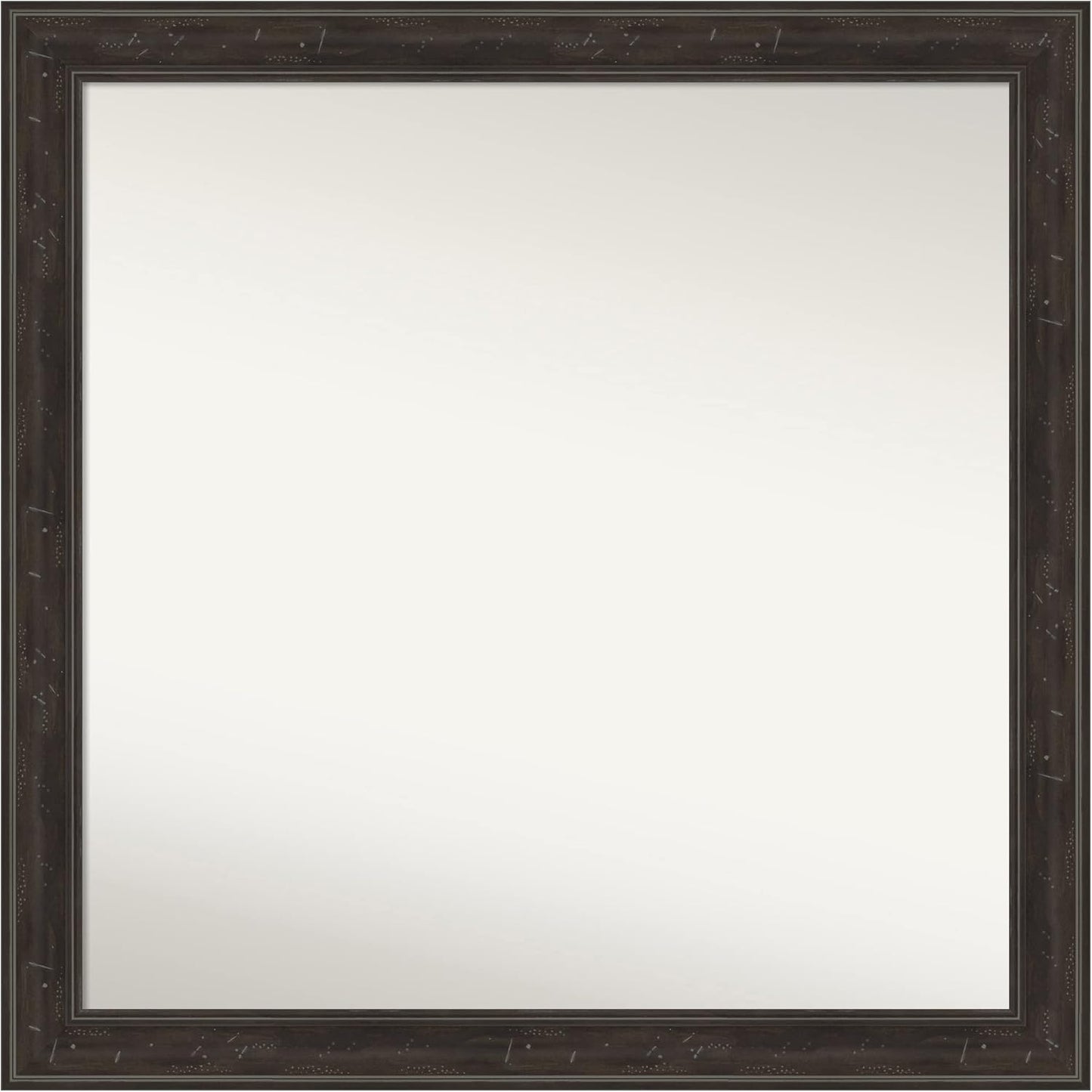 Amanti Art Brown Bathroom Mirror for Over Sink, 32x32 Shipwreck Greywash Square Vanity Mirror, Large Traditional Frame, Hangs Horizonally and Vertically, Bathroom Wall Decor, Non-Beveled Edge