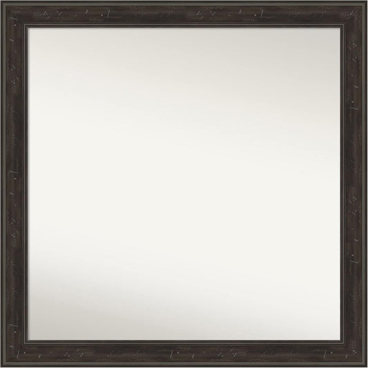 Amanti Art Brown Bathroom Mirror for Over Sink, 32x32 Shipwreck Greywash Square Vanity Mirror, Large Traditional Frame, Hangs Horizonally and Vertically, Bathroom Wall Decor, Non-Beveled Edge