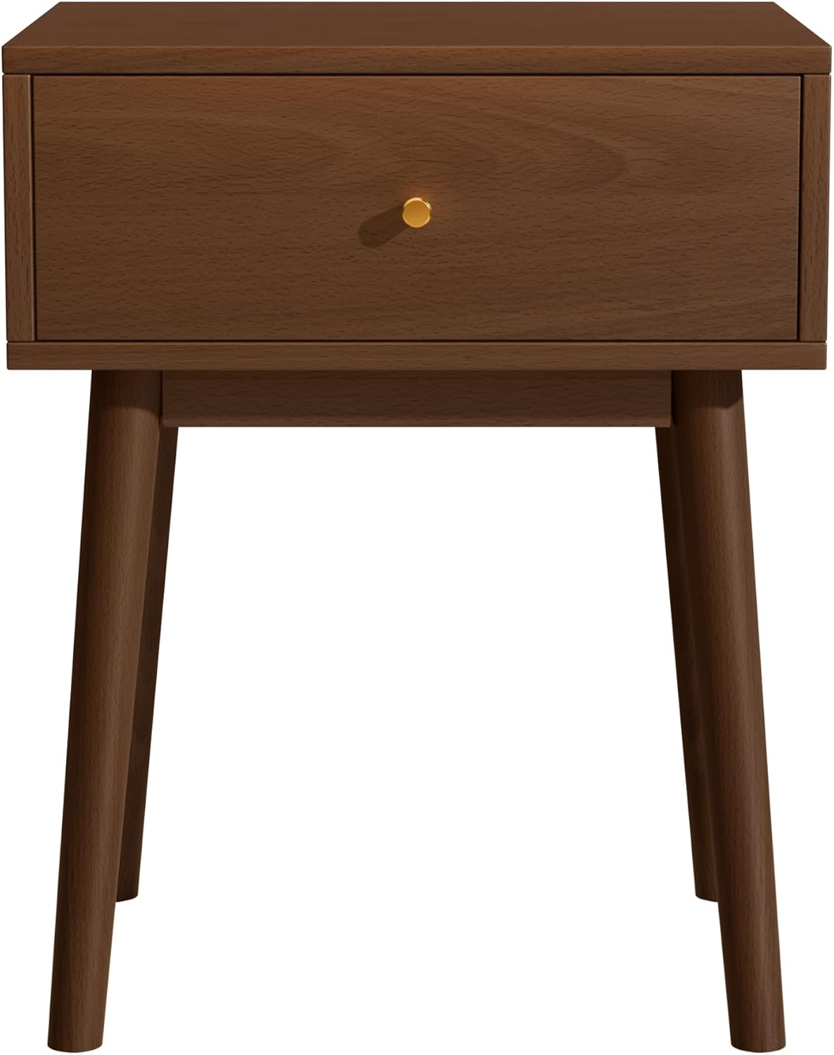 Small Solid Wood end Table with 1 Drawers, Mid-Century Modern Night Stand/nightstands,Side Table with Storage (Espresso)