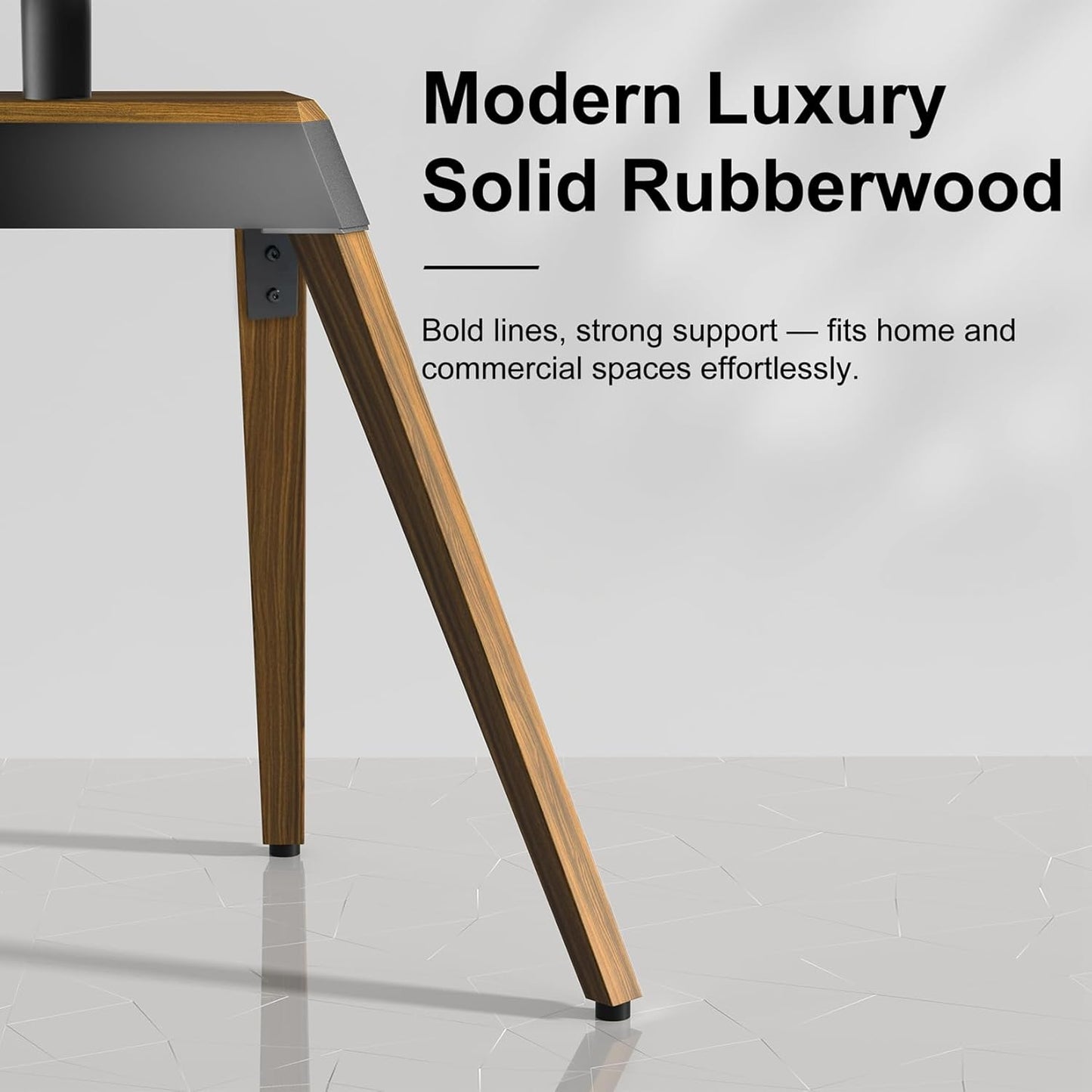 unho Art TV Floor Stand for 40 55 65 75 85 86 Inch TVs, Heavy Duty TV Stand Mount with Large Wood Entertainment Shelf, Modern tv Stands for Living Room Bedroom Up to 198 lbs