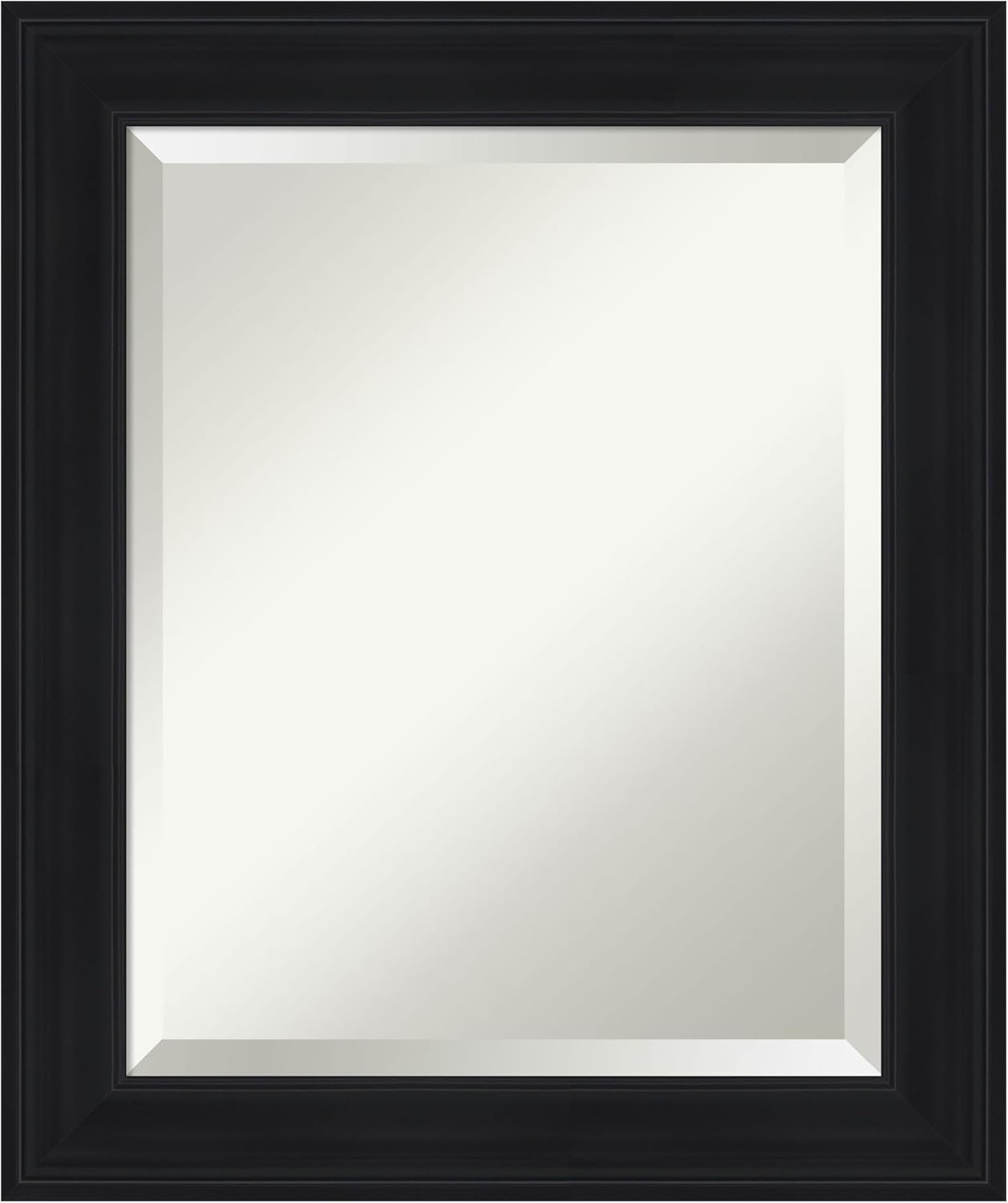 Amanti Art Black Bathroom Mirror for Over Sink, 25x21 Abbey Black Rectangle Vanity Mirror, Small Traditional Frame, Hangs Horizonally and Vertically, Bathroom Wall Decor, Beveled Edge