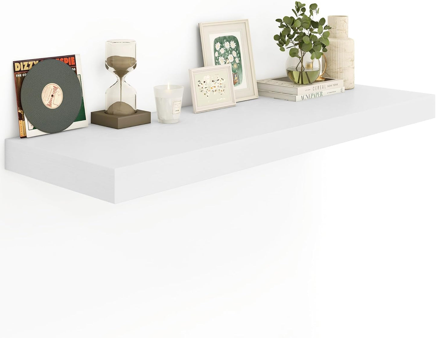 Heimlove Bathroom 12" Deep Floating Shelves for Wall Shelf Over Toilet Wall Mounted Farmhouse Long 55 inches Set of 1, Farmhouse Shelves with Invisible Brackets for Living Room, Kitchen, Bedroom,White