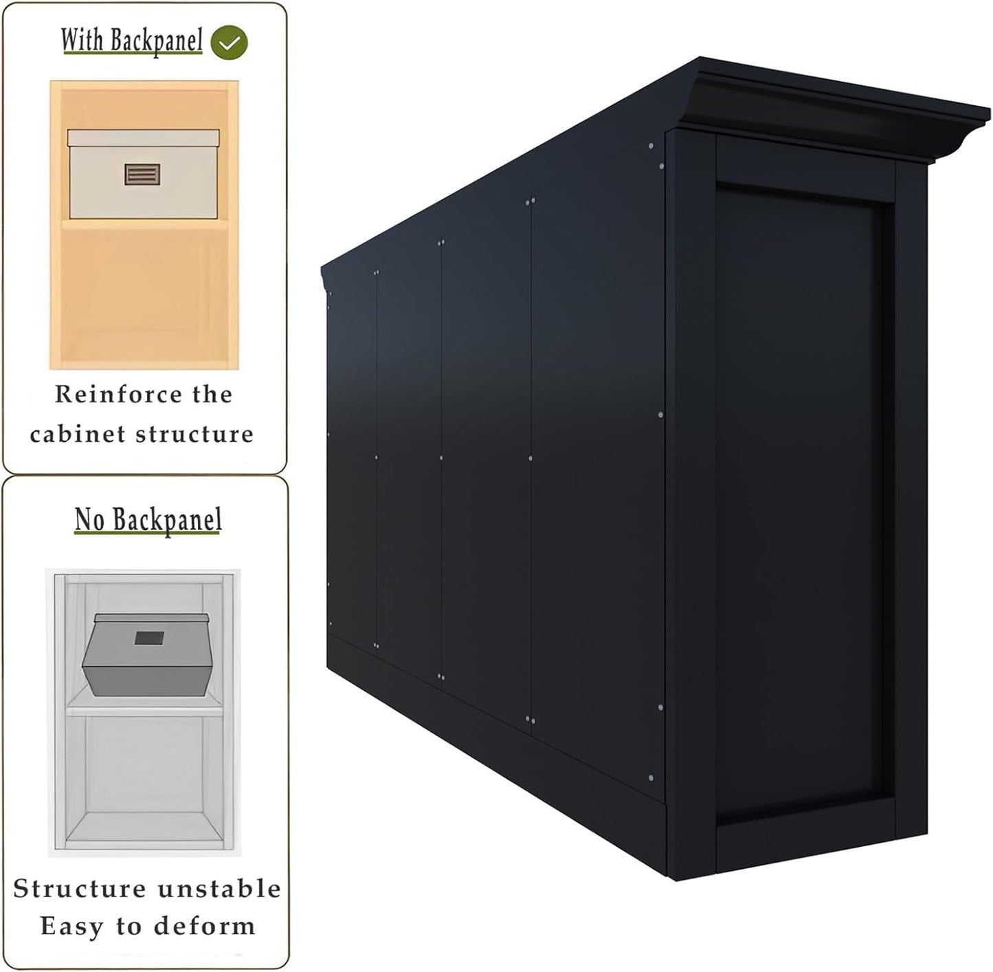 Cube Shelf Bookcase with Base - Wooden 2 Tiers Floor Standing Low Storage Cabinet for Home and Office, 8-Cube Lattice Bookshelf, Black