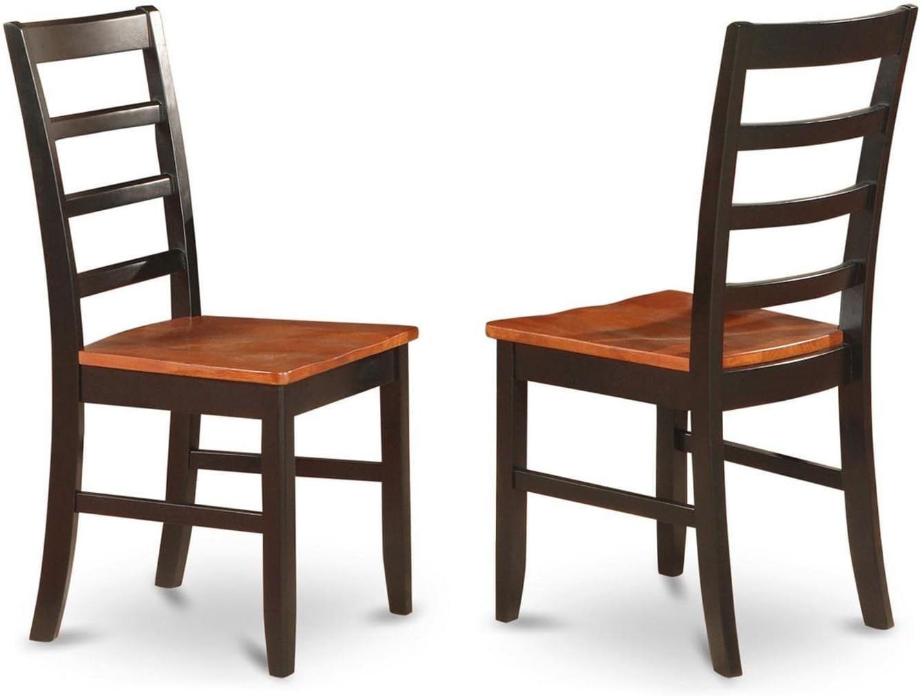 East West Furniture SUPF3-BCH-W 3 Piece Dining Room Furniture Set Contains a Round Kitchen Table with Dropleaf & Shelves and 2 Dining Chairs, 42x42 Inch, Black & Cherry