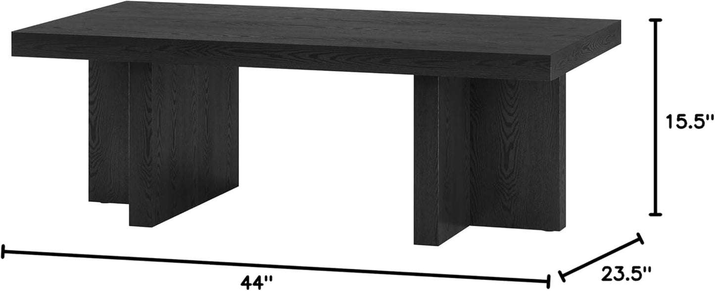 Henn&Hart Dimitra Coffee Table, 44" Wide, Black